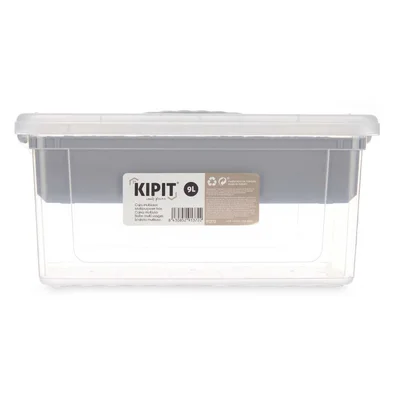 Кутия с капак и органайзер Kipit, 9 L, сив