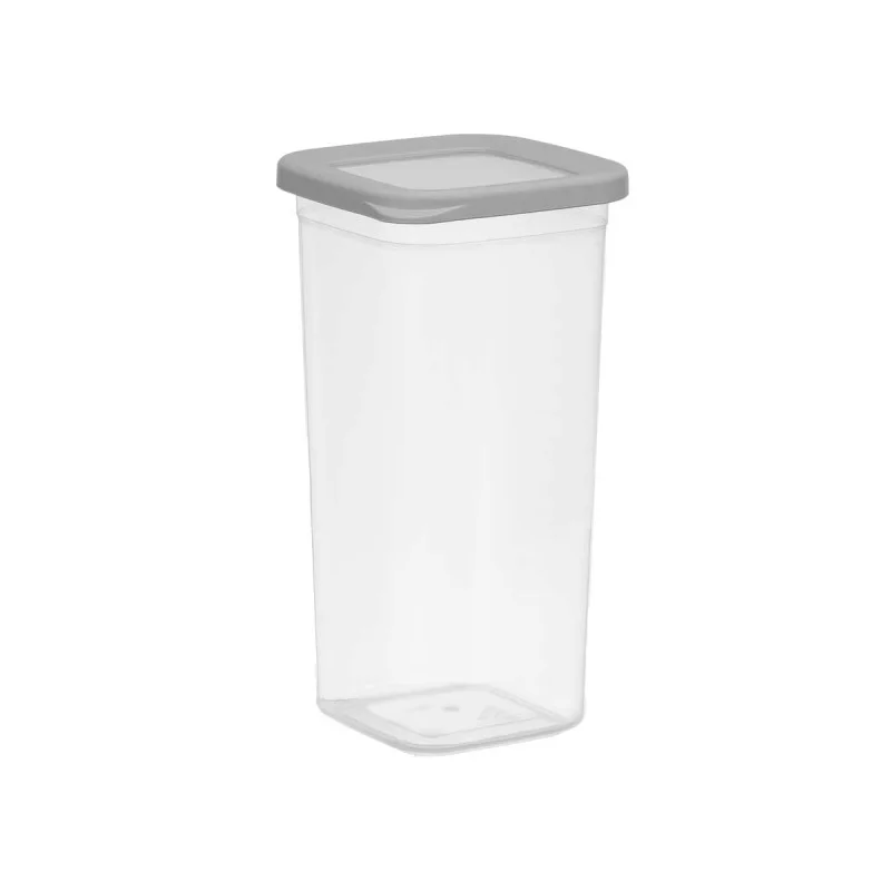 Буркан Leknes, квадратен, с капак, 1.5 L, сив