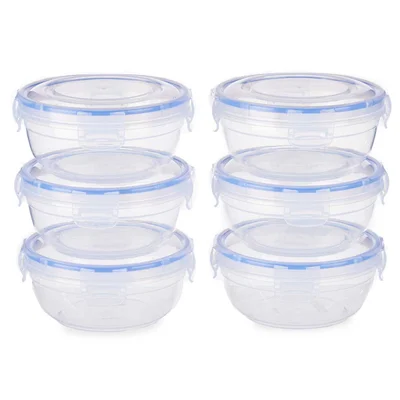 Кутия за съхранение Leknes, кръгла, пластмаса, 800 ml, 6 броя