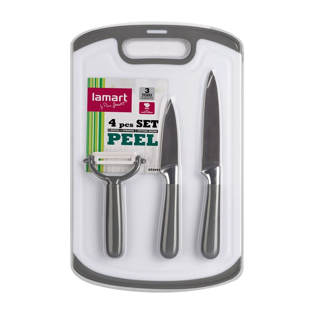 Lamart Kitchen Set, 2 knives, peeler and cutting board