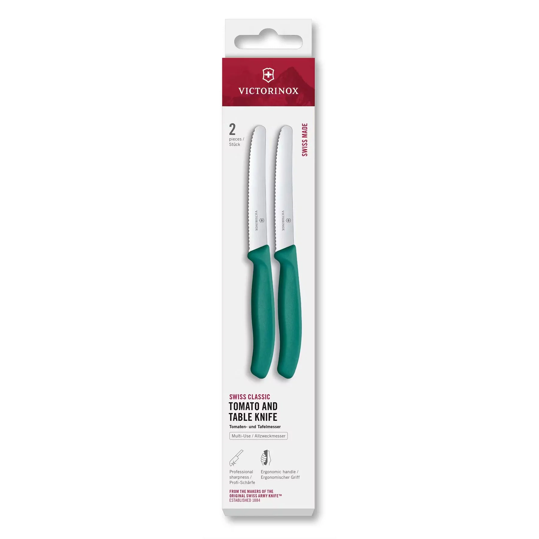 Victorinox Комплект кухненски ножове, за домати, 11 cm, 2 броя, зелени