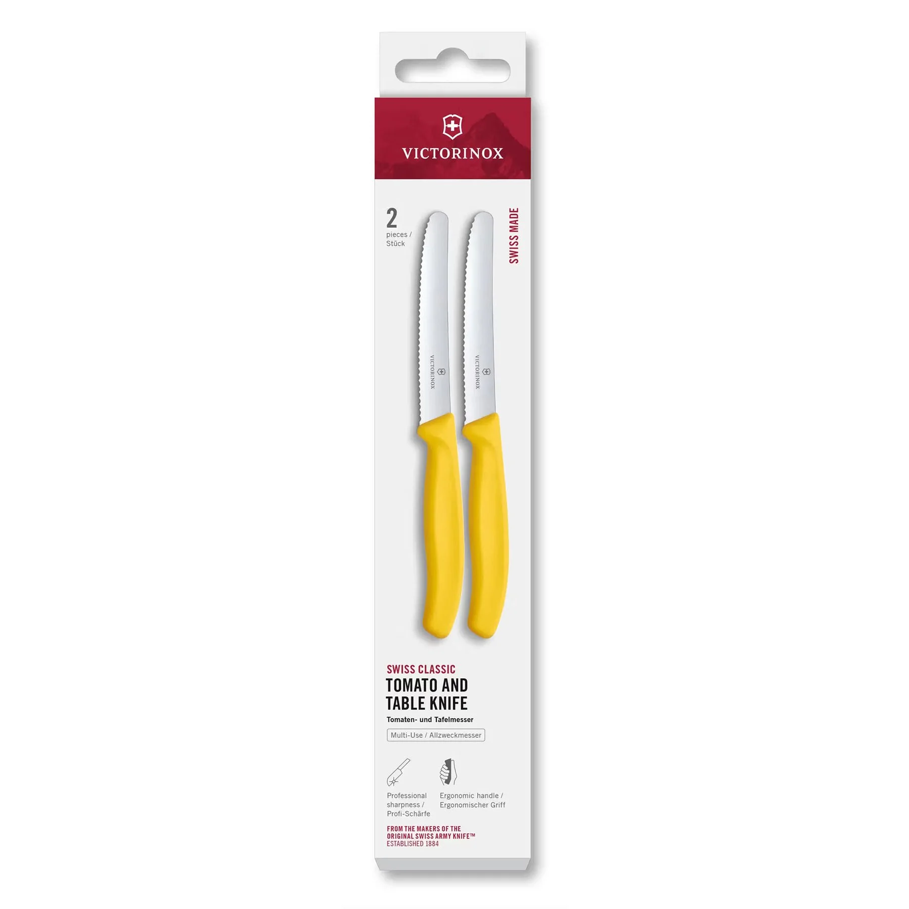 Victorinox Kitchen Knife Set, tomato, 11 cm, 2 pcs, yellow