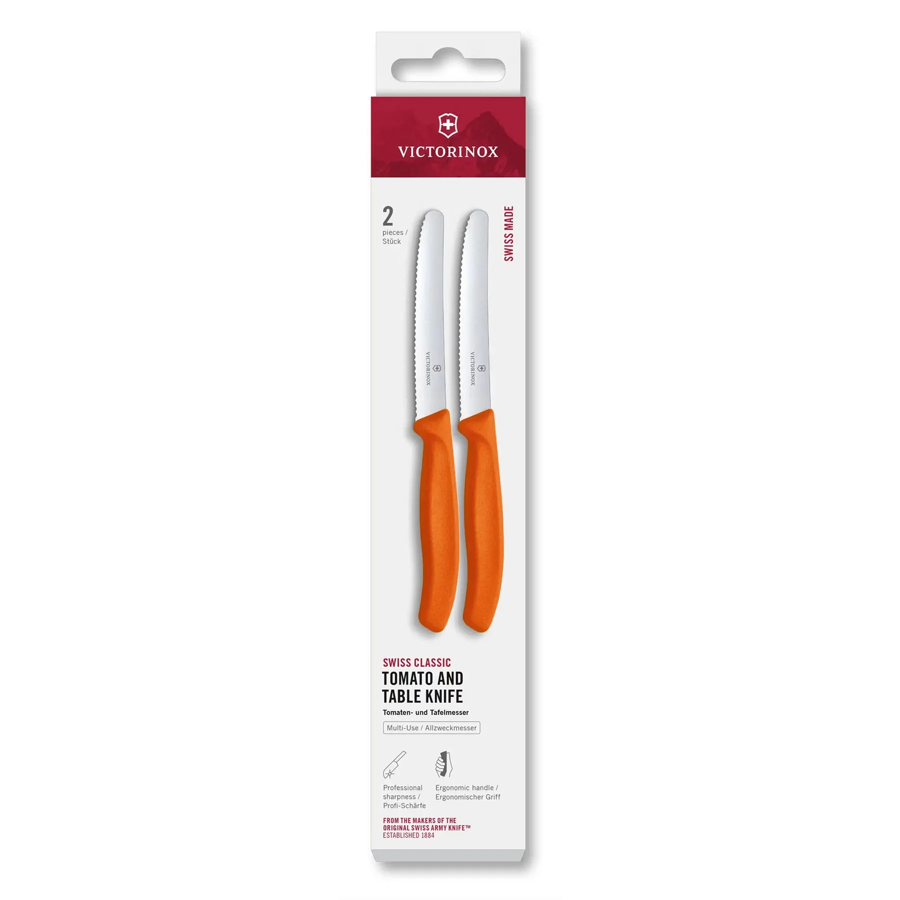 Victorinox Kitchen Knife Set, tomato, 11 cm, 2 pcs, orange