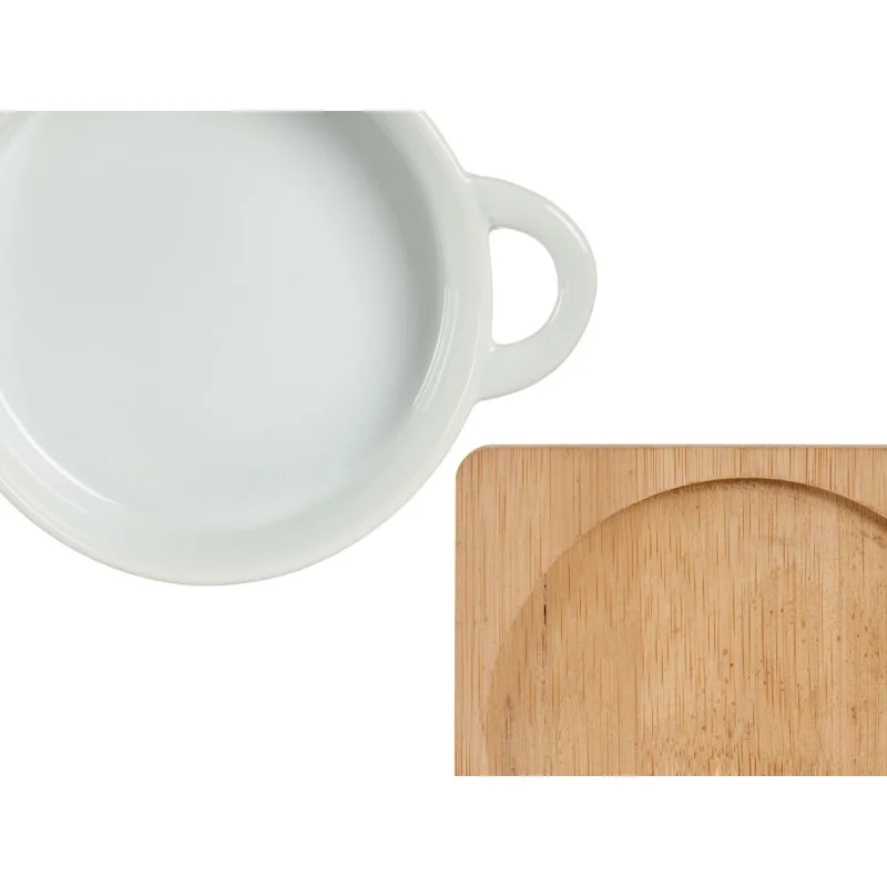 Bowl Vessia, round, with bamboo base, 12.5 cm