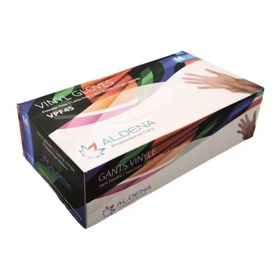 Gloves Aldena, vinyl, S, powder-free, 100 count