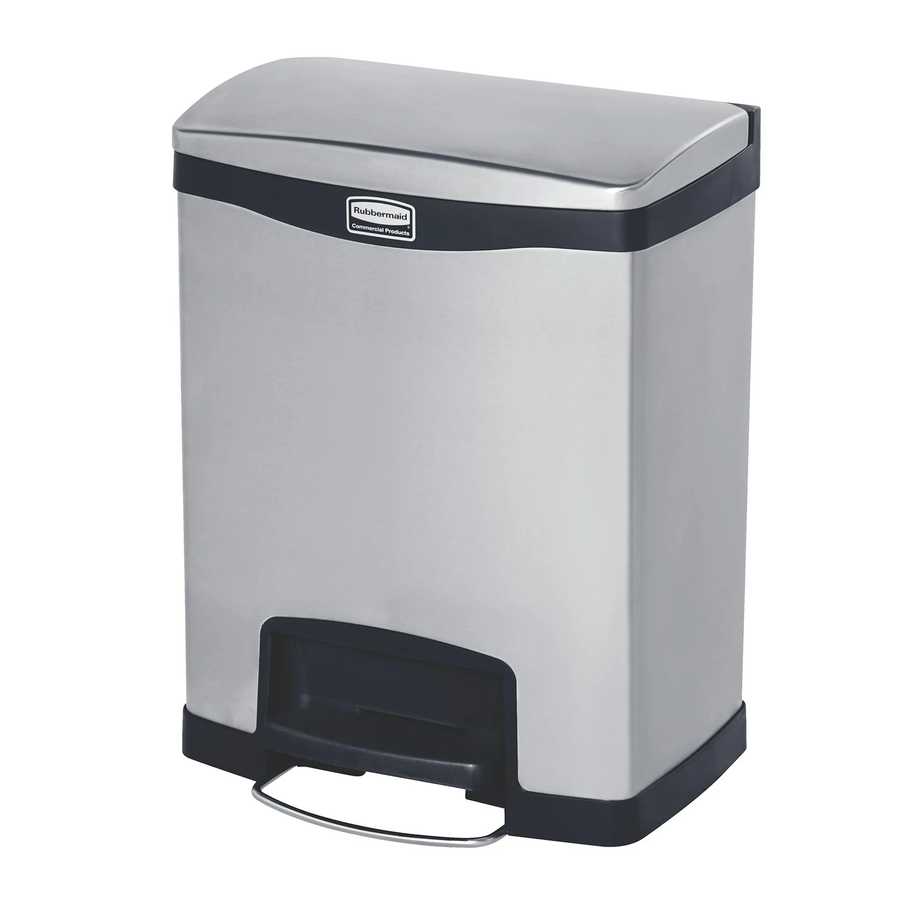 Basket Rubbermaid Slim Jim Front, metal, 30 L, black, 42.75 x 32.59 x 55.52 cm