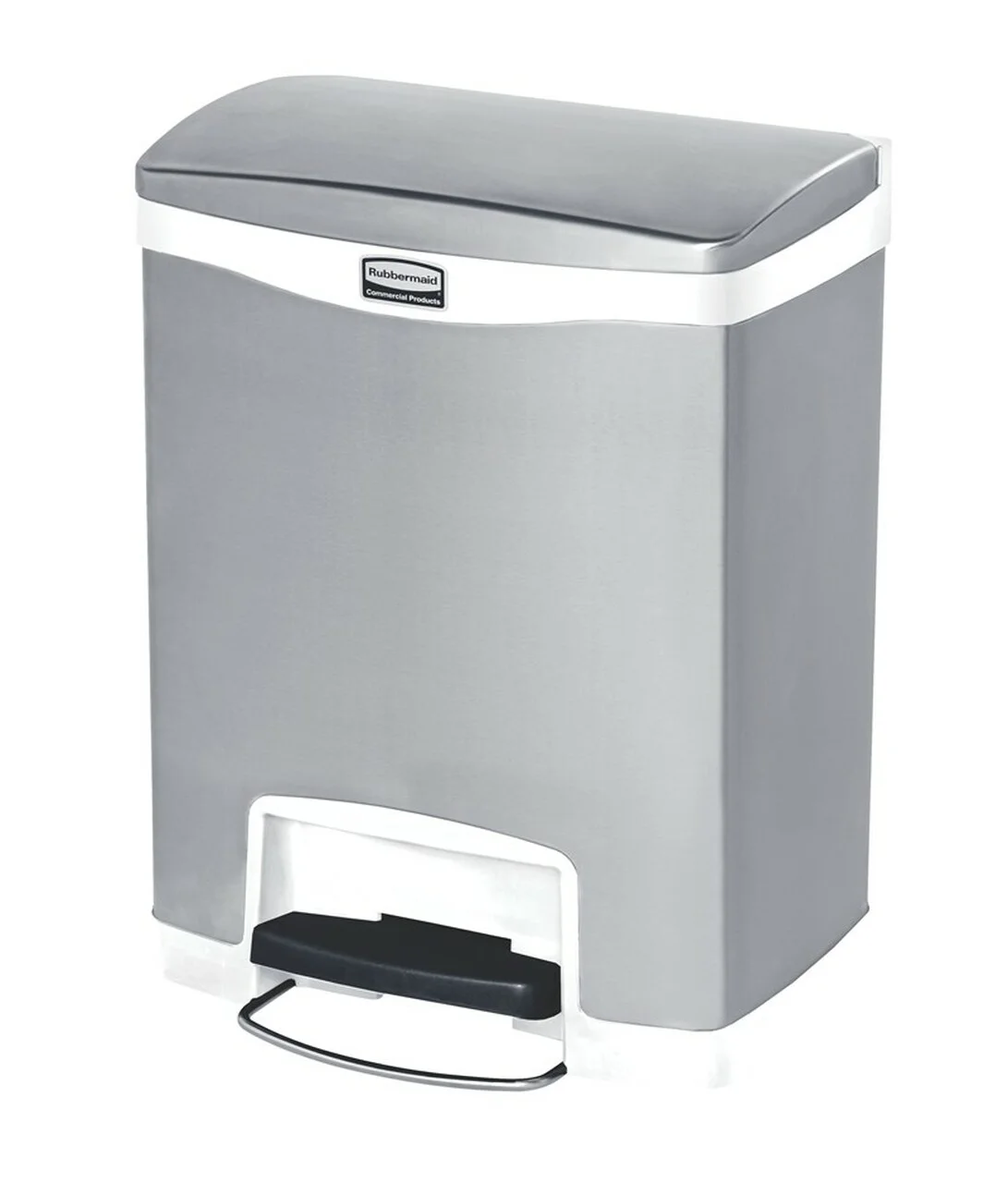 Basket Rubbermaid Slim Jim Front, metal, 30 L, white, 42.75 x 32.59 x 55.52 cm