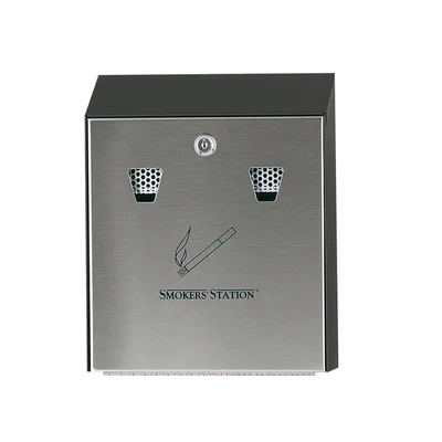 Wall ashtray Rubbermaid, black, 25.4 x 7.6 x 31.8 cm
