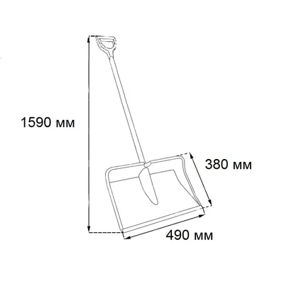 The snow shovel, with an aluminum blade and handle, 49 cm