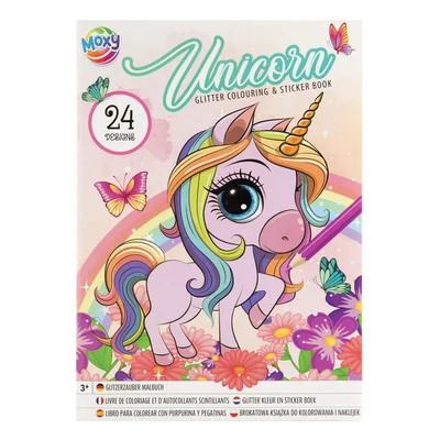 Moxy Coloring book with stickers, 24 designs, assorted