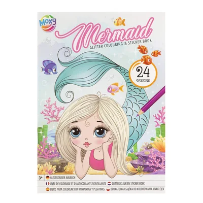 Moxy Coloring book with stickers, 24 designs, assorted