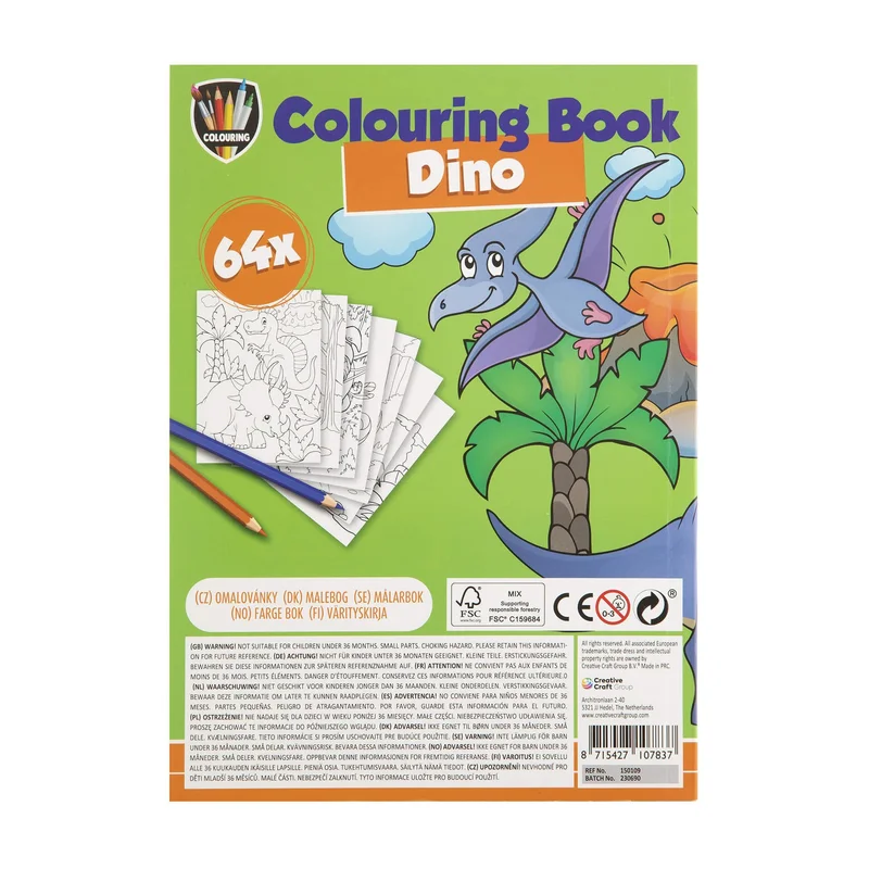 Moxy Coloring Book Dinosaur, A5, 64 pages