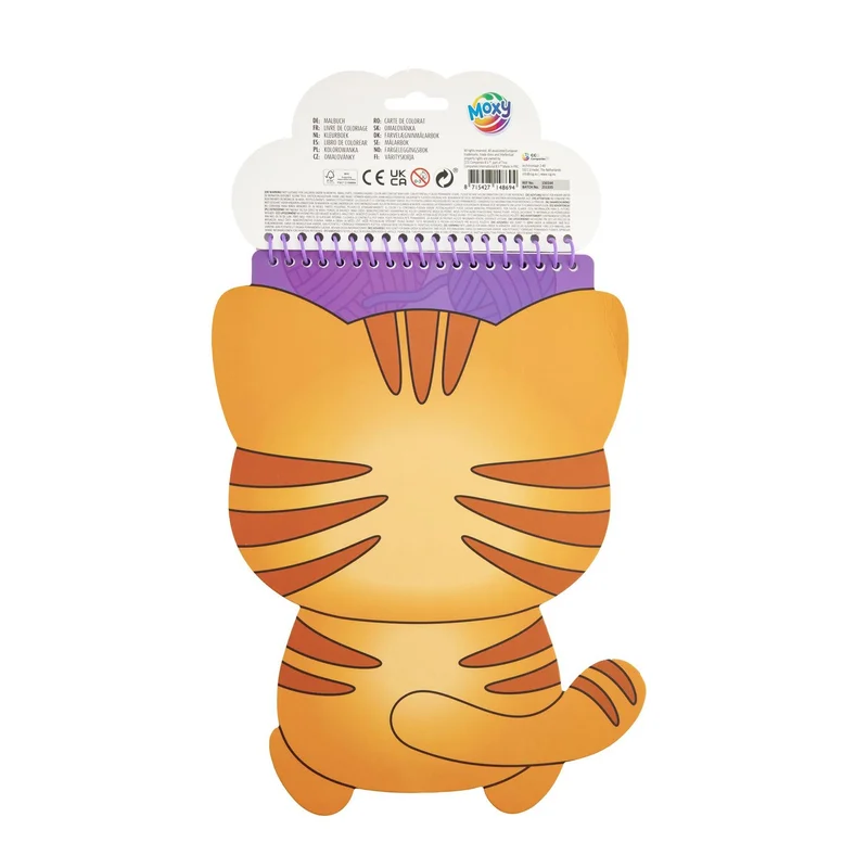 Moxy Coloring book, cat-shaped, with 6 pencils