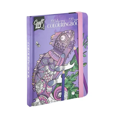 Craft ID Coloring Book - Chameleon, 50 sheets, purple