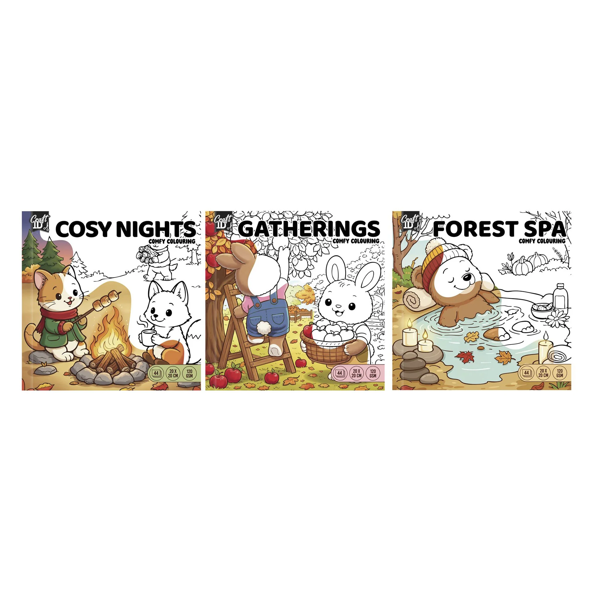 CRAFT ID COMFY COLORING BOOK AUTUMN ASSORTED PACK 48