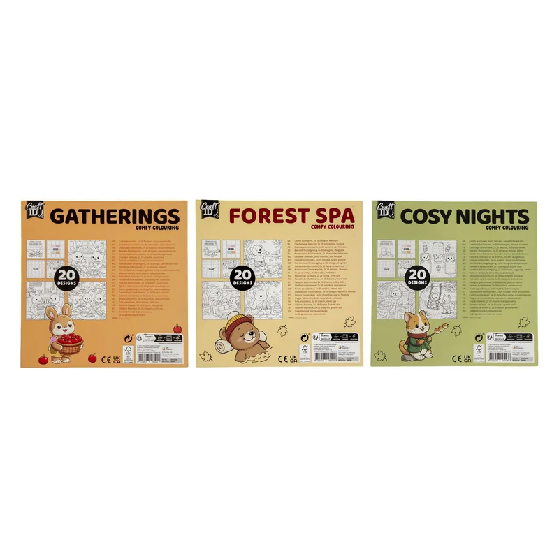 Craft ID Книжка за оцветяване Comfy Coloring, Есен, асорти, 48 броя