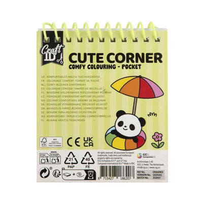 Craft ID Книжка за оцветяване Comfy Coloring – Cute Corner, мини