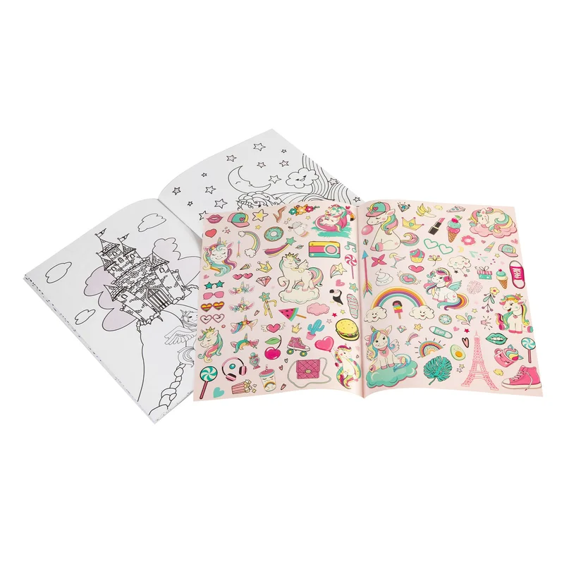 Moxy Coloring book Unicorn, with stickers, 32 designs