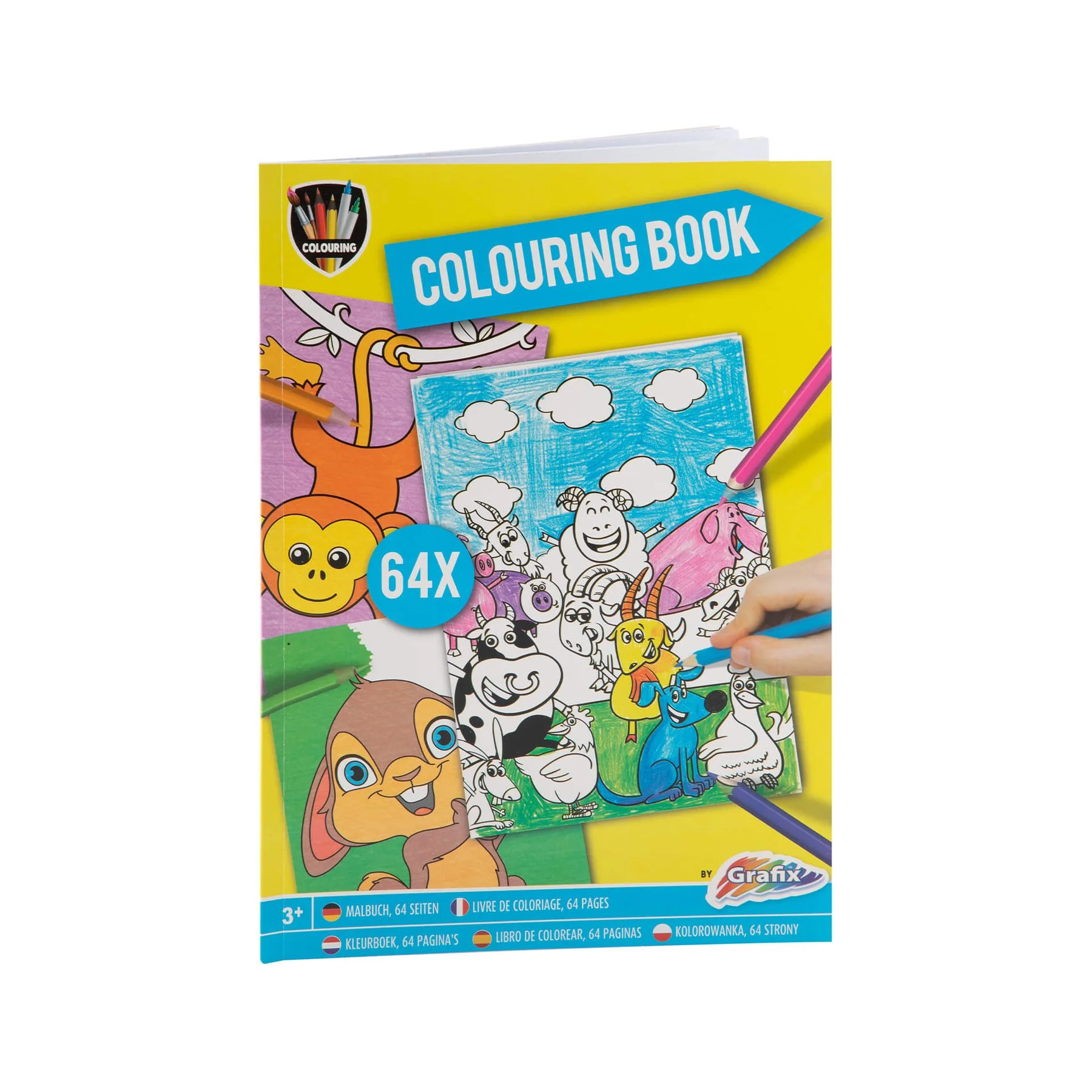 Moxy Colouring book Animals, A4, 64 pages