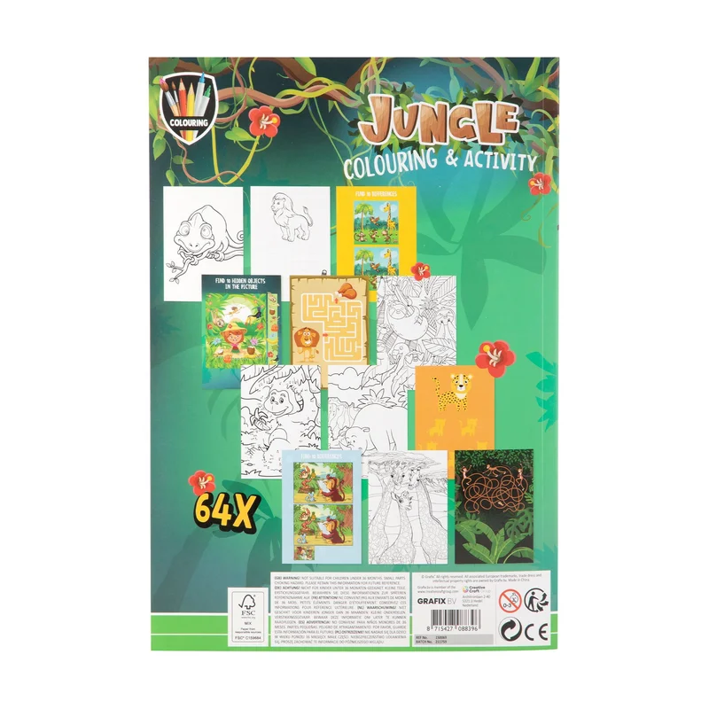 Moxy Coloring and Activity Book Jungle, A4, 64 pages