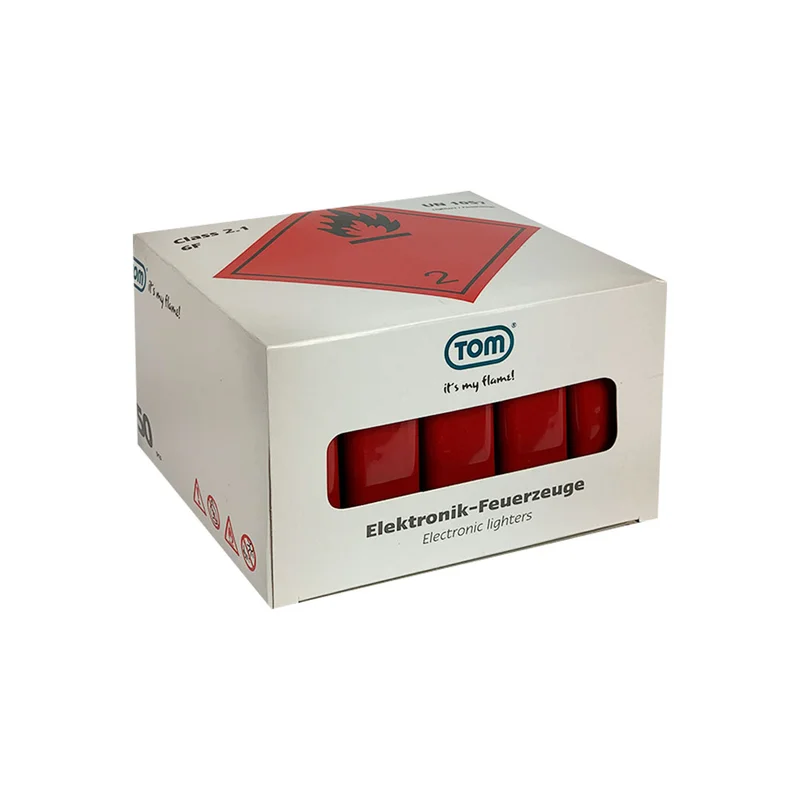 Tom Lighter EB-15, plastic, red, 50 pcs