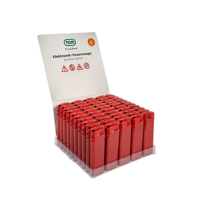 Tom Lighter EB-15, plastic, red, 50 pcs