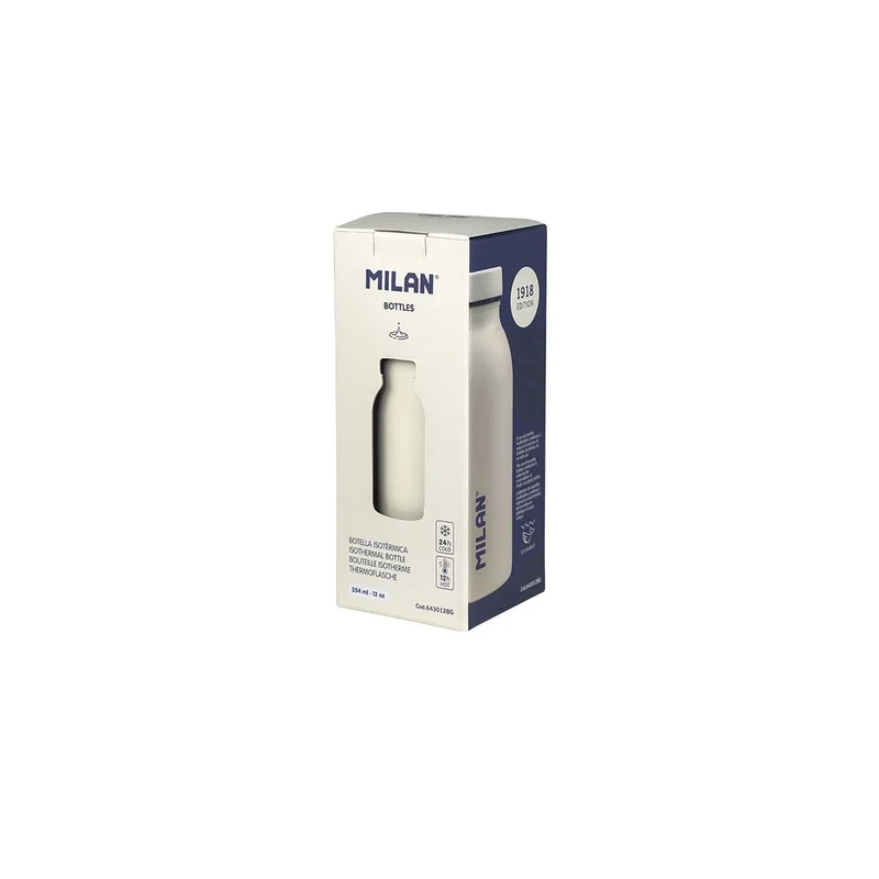 Milan Water bottle 1918, insulated, white, 354 ml