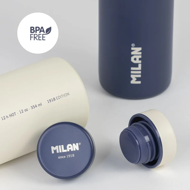 Milan Water bottle 1918, insulated, white, 354 ml