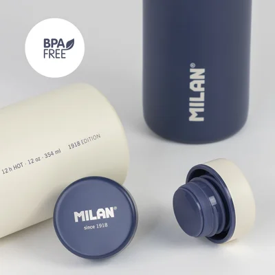 Milan Water bottle 1918, insulated, white, 354 ml