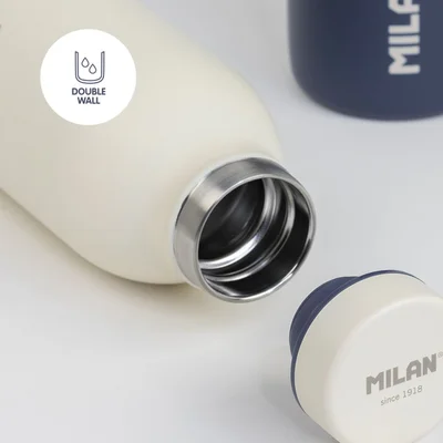 Milan Water bottle 1918, insulated, white, 354 ml