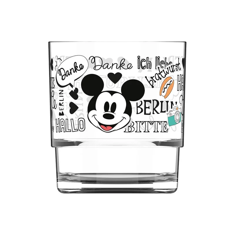 Disney Travel Bottle, with 2 glass cups, green