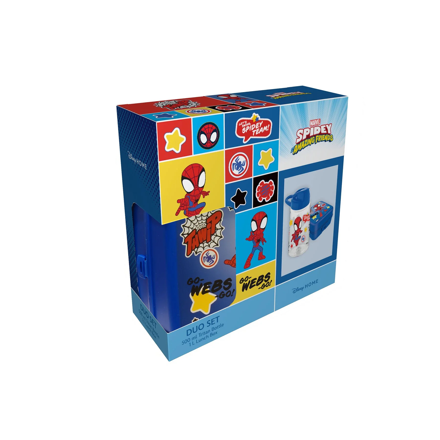 Disney Set, bottle 500 ml and food container Spidey
