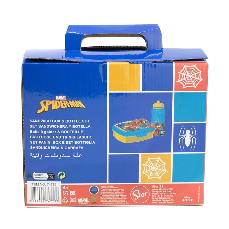 Stor Set Spiderman, bottle and sandwich box