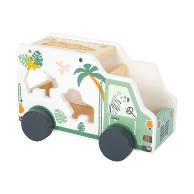 Small Foot Safari car, animal fitting toy, wooden, 23 x 13 x 14 cm