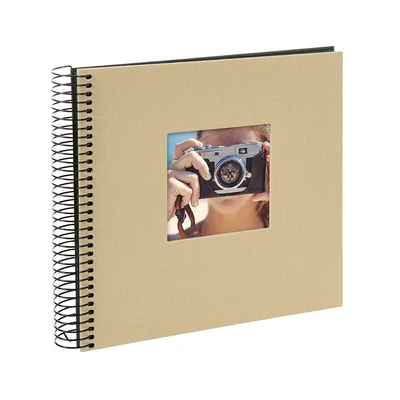 Goldbuch Album, with 40 black pages, spiral, 20 x 20 cm, beige