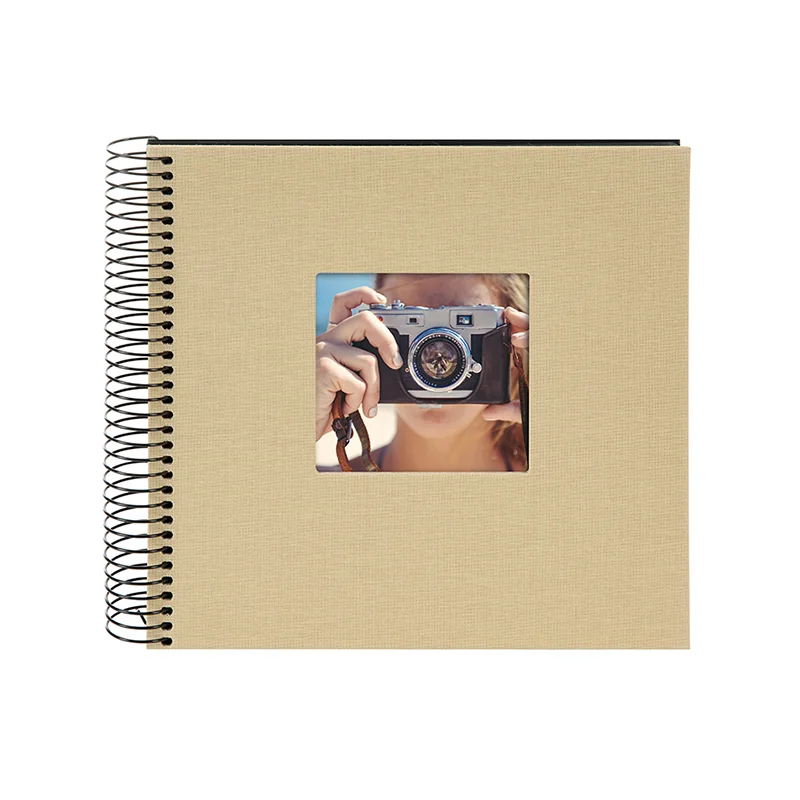 Goldbuch Album, with 40 black pages, spiral, 20 x 20 cm, beige
