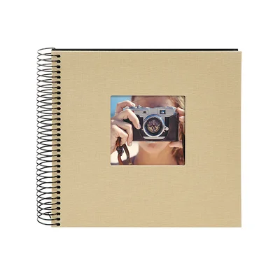 Goldbuch Album, with 40 black pages, spiral, 20 x 20 cm, beige