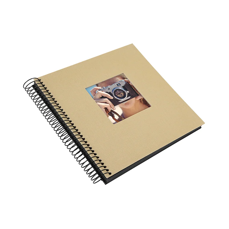 Goldbuch Album, with 40 black pages, spiral, 20 x 20 cm, beige