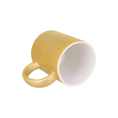 BESTSUB Glitter mug, gold, 330 ml, customizable