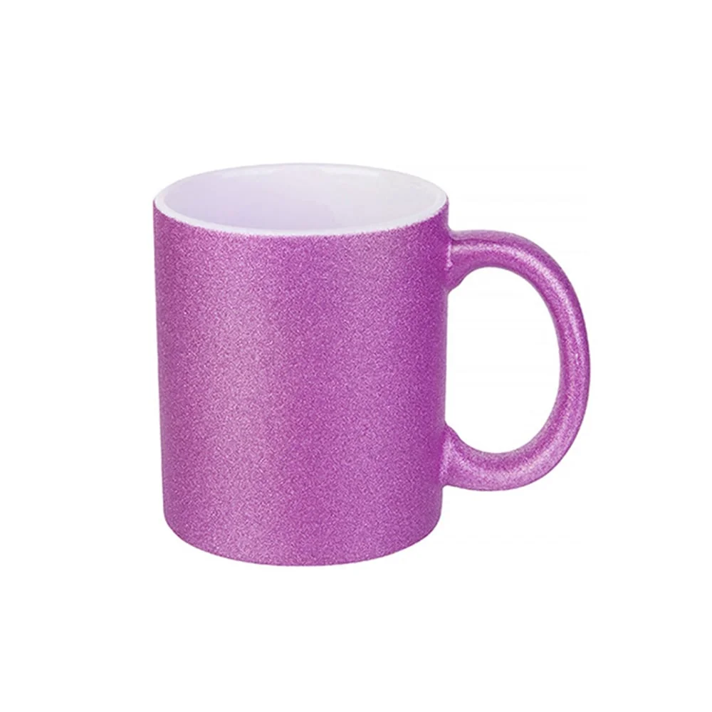 BESTSUB Mug, glitter, purple, 330 ml, customizable