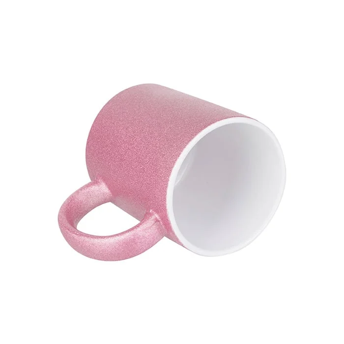 BESTSUB Mug, glitter, pink, 330 ml, customizable