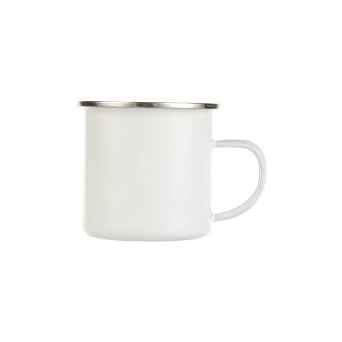 BESTSUB Mug with Handle, enamel, white, 360 ml, customizable