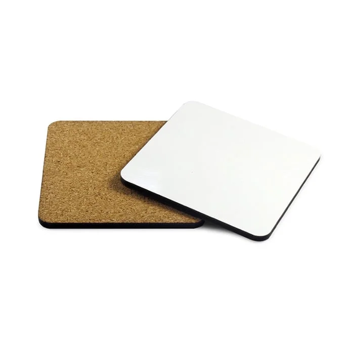 BESTSUB Coaster, cork, square, customizable