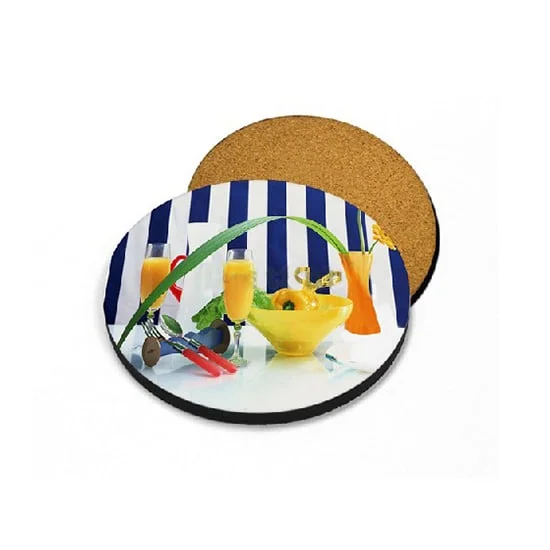 BESTSUB Coaster, cork, round, customizable