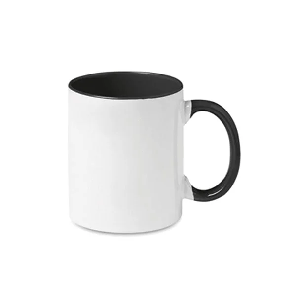BESTSUB Mug with colored inside & handle, 330 ml, black, customizable