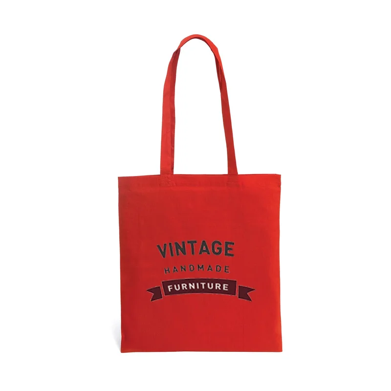 Hi!dea Bag, 100% cotton, with long handles, 370 x 410 mm, red, 50 pcs