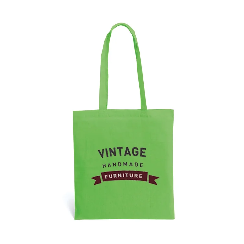 Hi!dea Bag, 100% cotton, with long handles, 370 x 410 mm, light green, 50 pcs