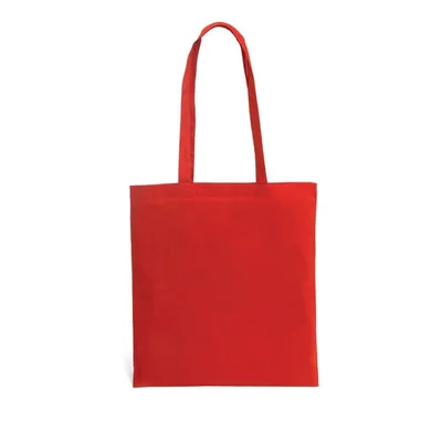 Cotton bag, 100%, long handles, 370/410 mm, red