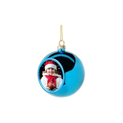 BESTSUB Christmas ball, plastic, diameter 8 cm, light blue, customizable
