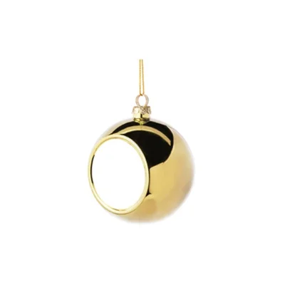 BESTSUB Christmas bauble, plastic, diameter 8 cm, gold, customizable